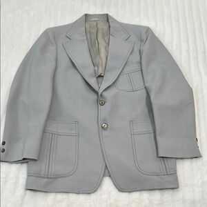70s Vintage Retro Gray Men's Blazer 42R